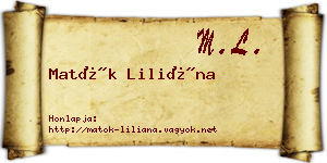 Matók Liliána névjegykártya